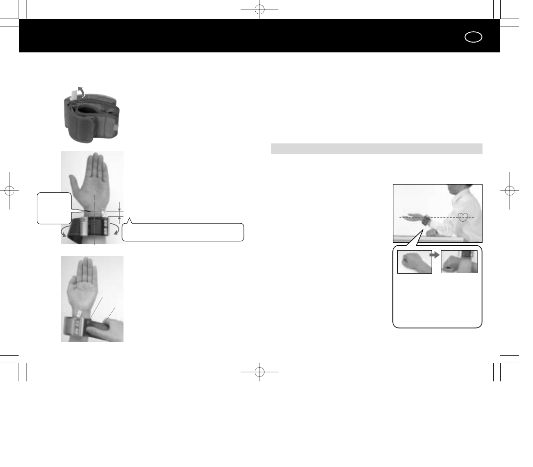 Obtaining accurate measurements, Fitting the pressure cuff | Panasonic EW3036E2 User Manual | Page 17 / 78
