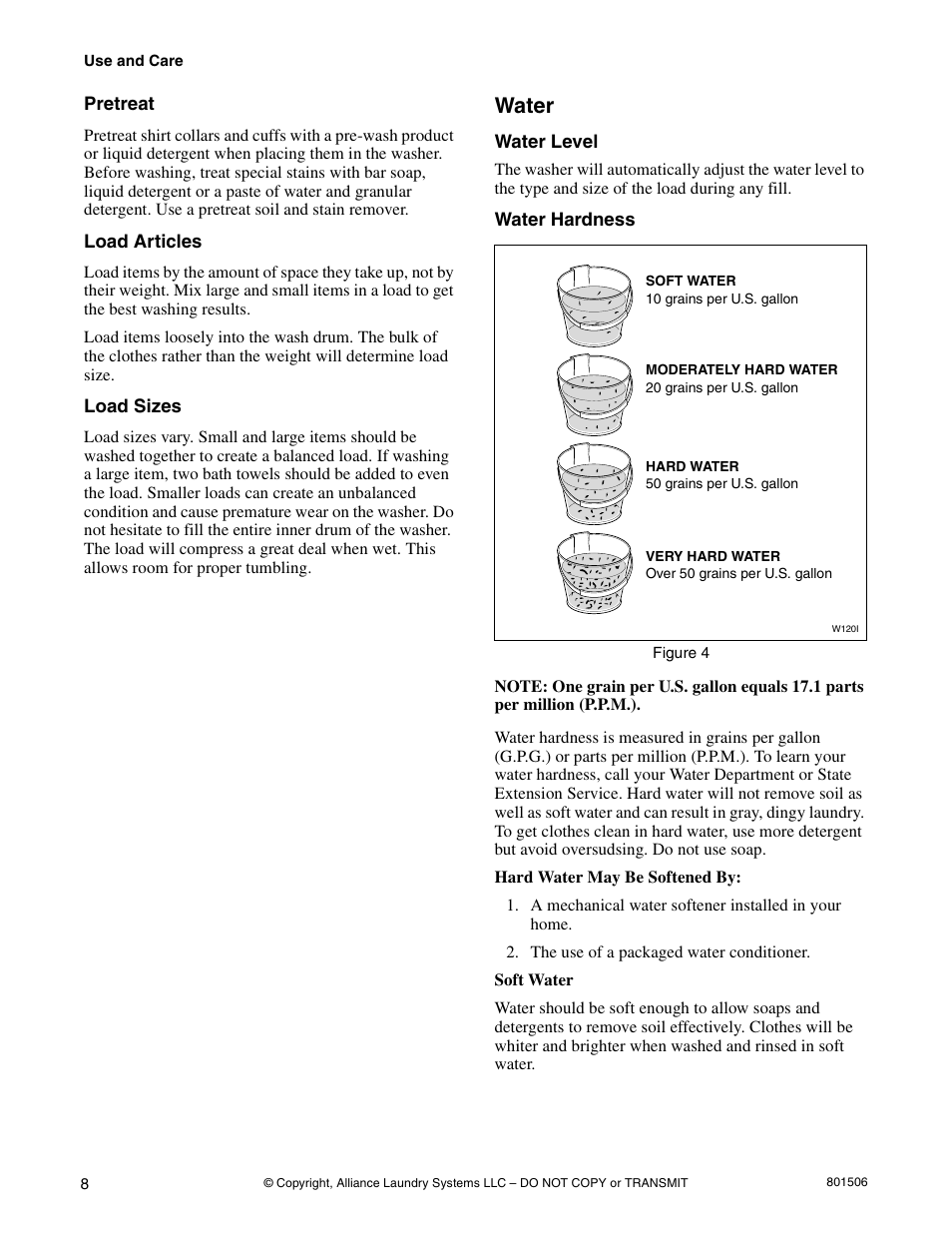 Water | Alliance Laundry Systems SWD441C User Manual | Page 10 / 62