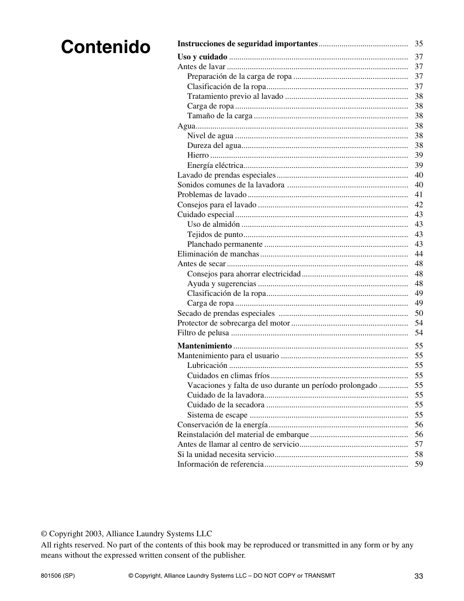 Alliance Laundry Systems SWD441C User Manual | Page 35 / 62