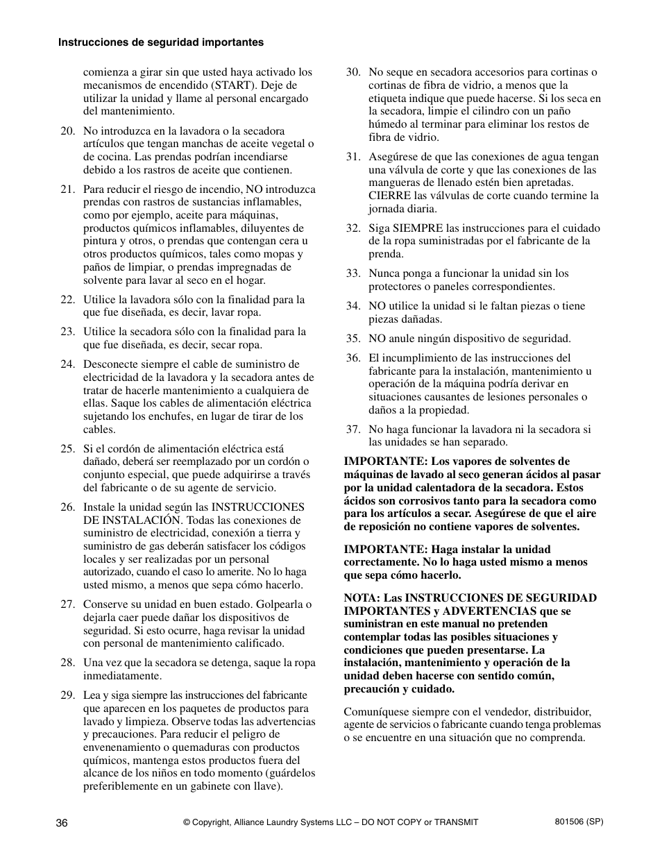 Alliance Laundry Systems SWD441C User Manual | Page 38 / 62