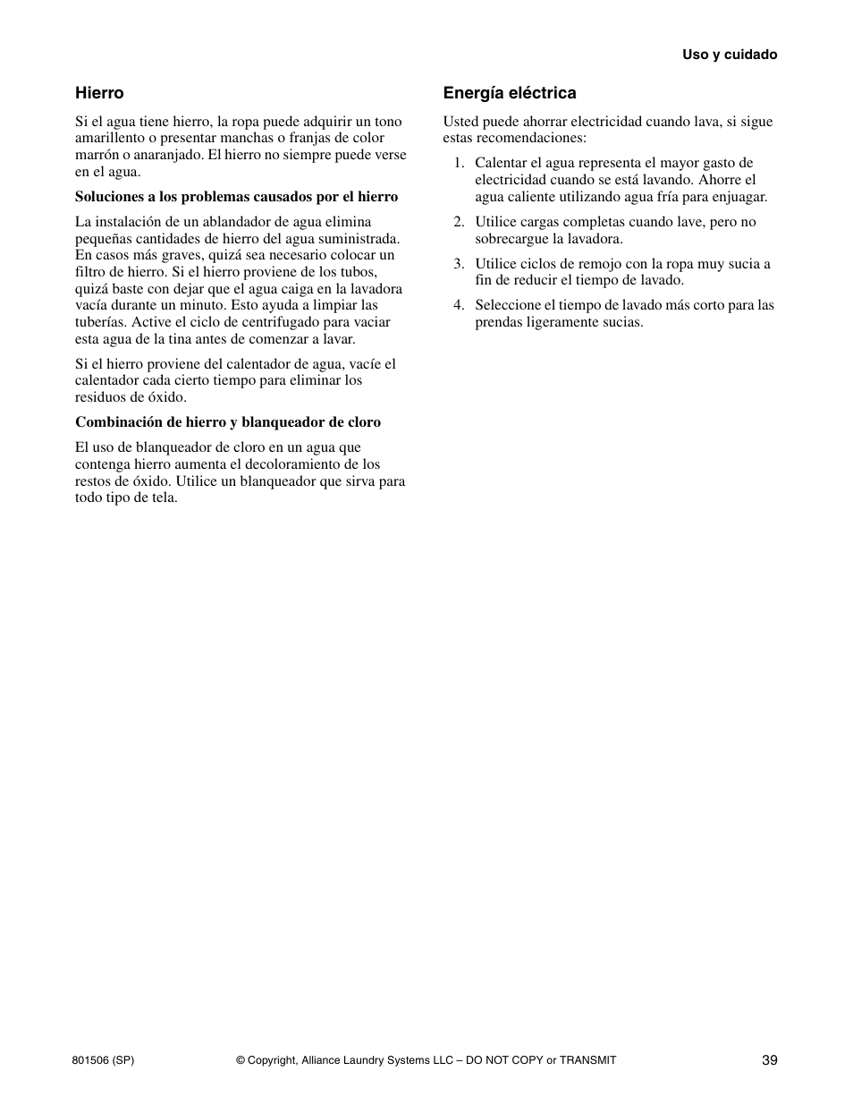 Alliance Laundry Systems SWD441C User Manual | Page 41 / 62