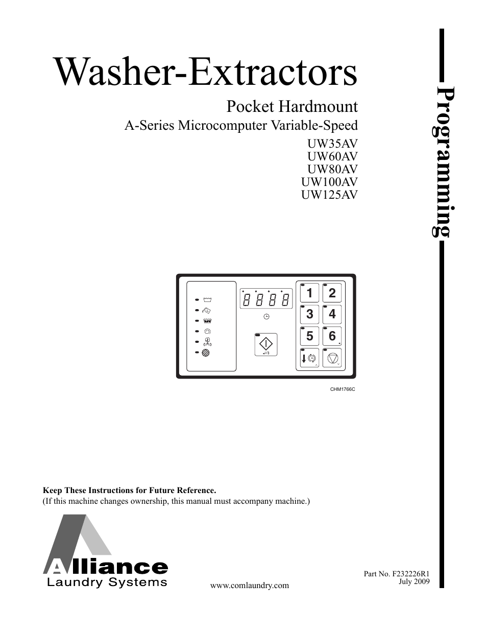 Alliance Laundry Systems UW125AV User Manual | 21 pages