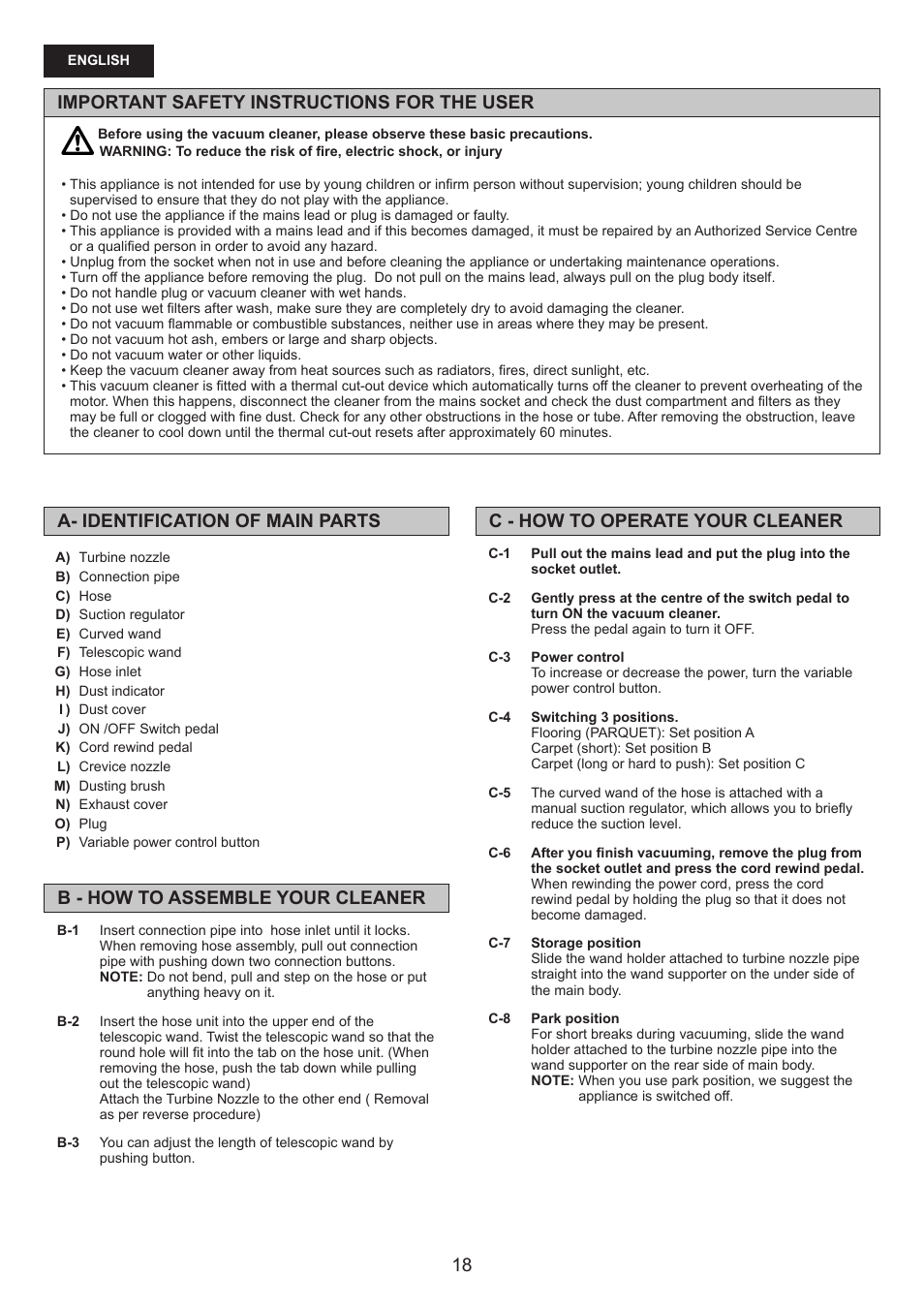 Panasonic MCCG476BE7A User Manual | Page 18 / 32