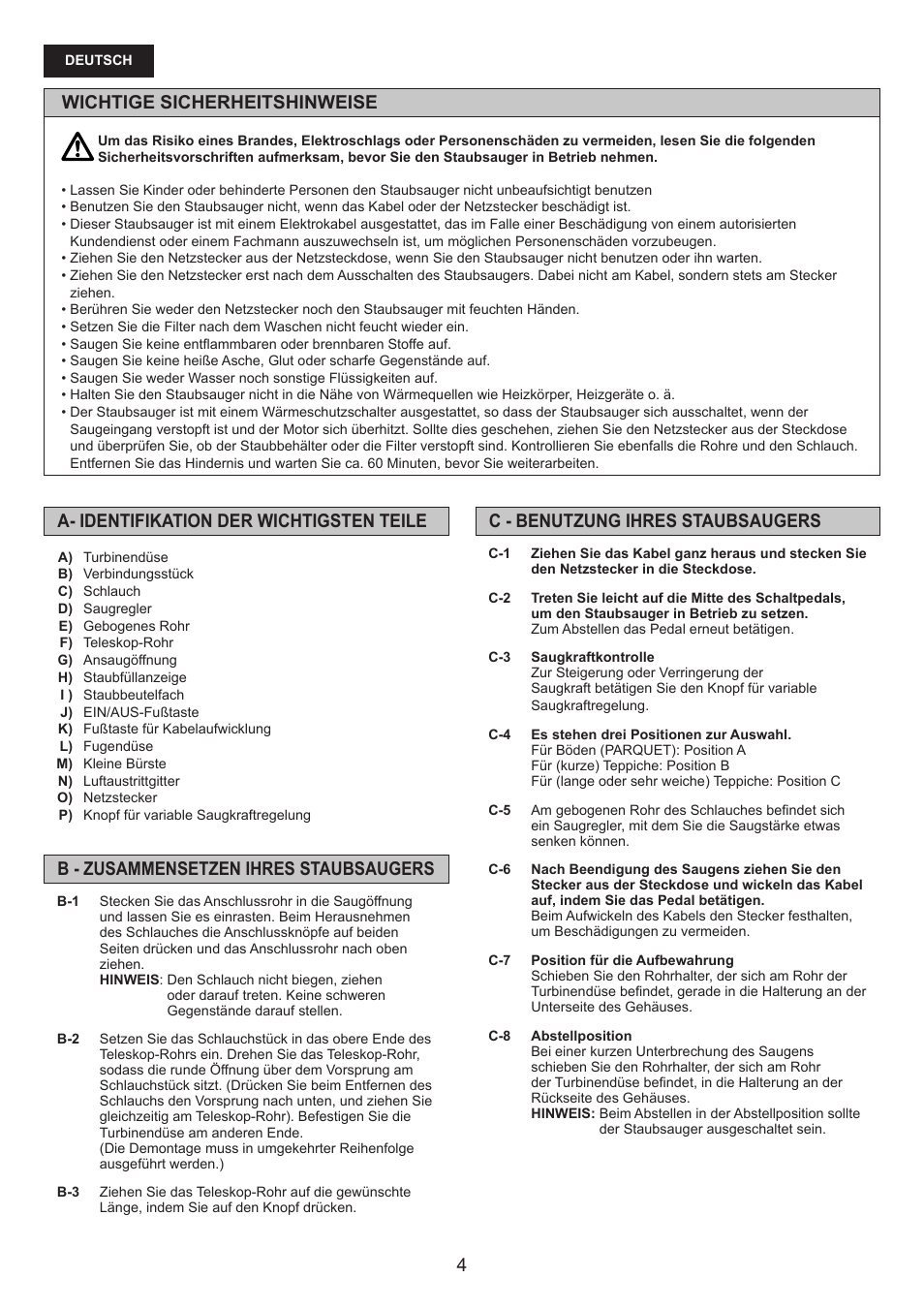 Panasonic MCCG476BE7A User Manual | Page 4 / 32