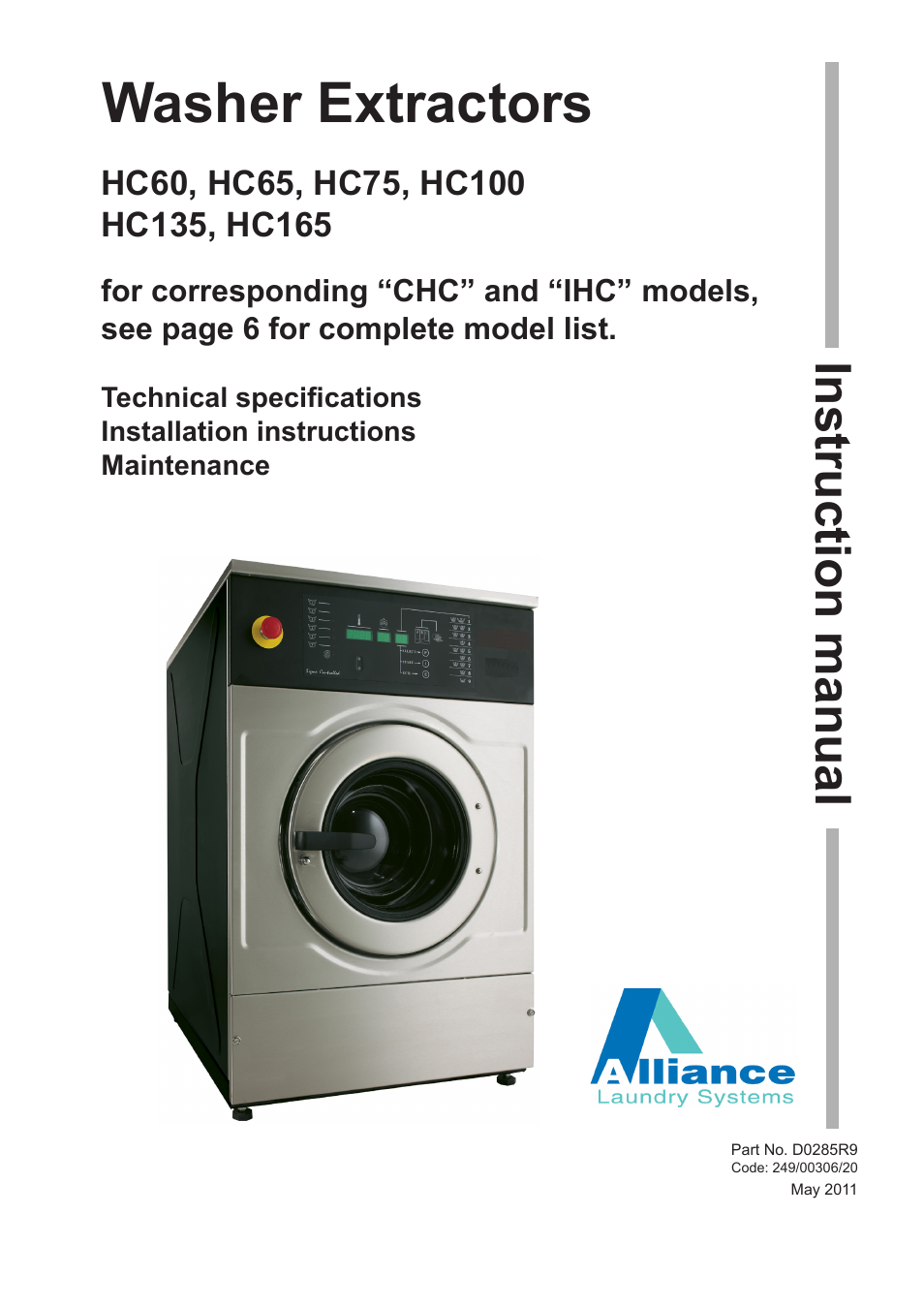 Alliance Laundry Systems HC100 User Manual | 56 pages