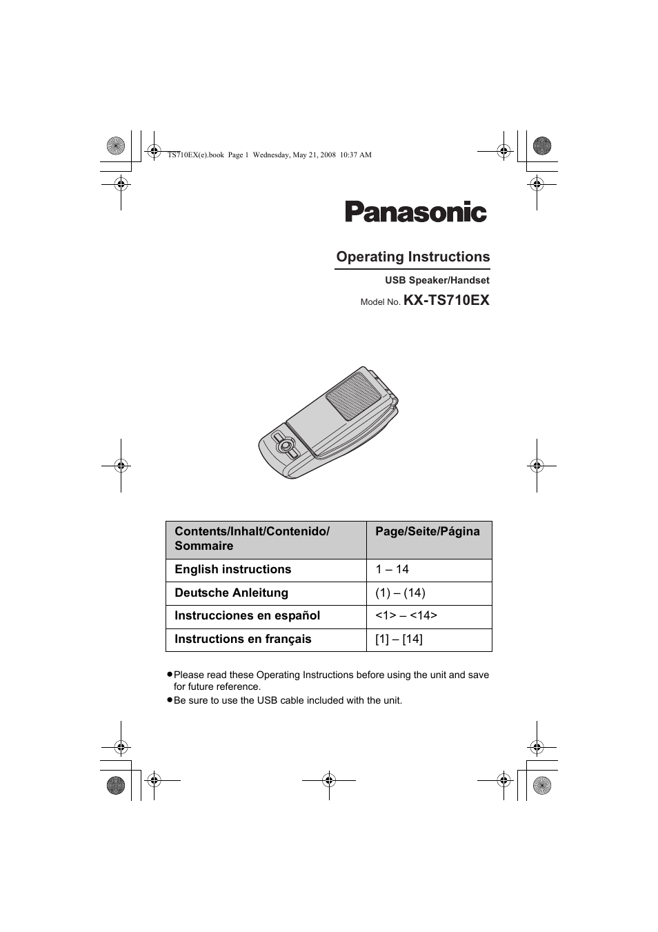 Panasonic KXTS710EX User Manual | 56 pages