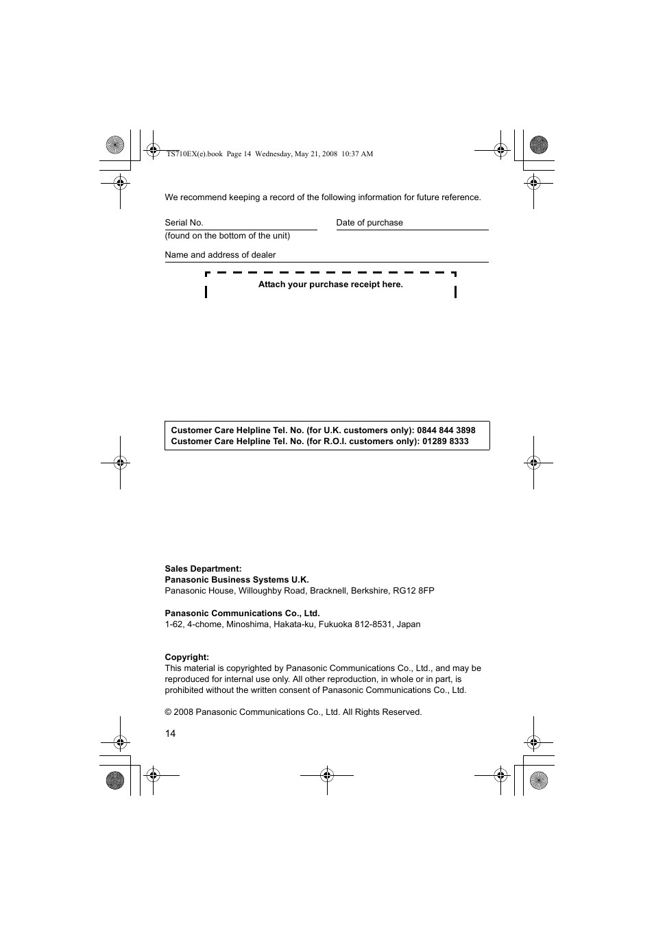 Panasonic KXTS710EX User Manual | Page 14 / 56