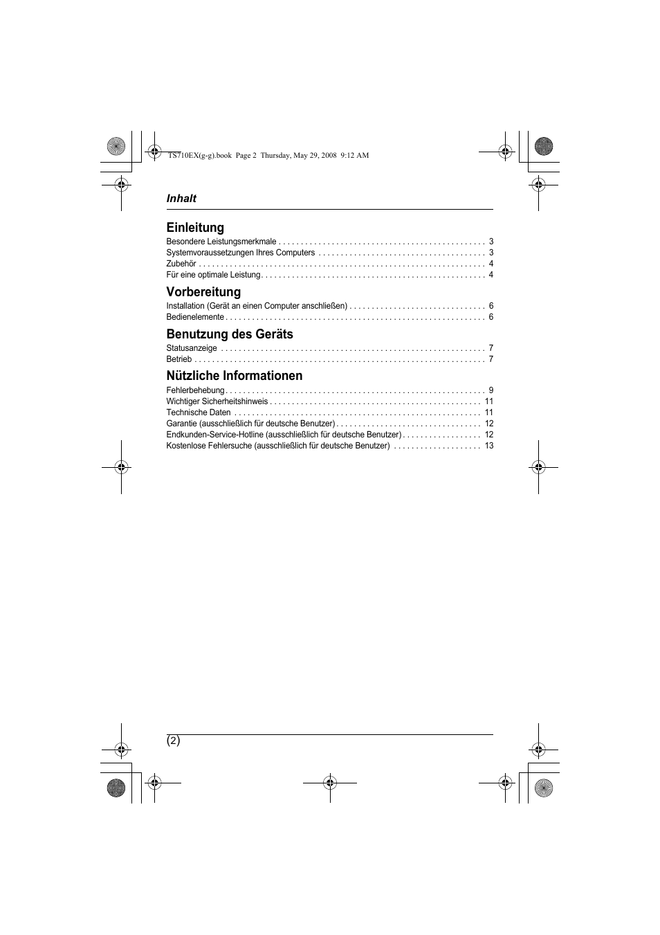 Einleitung, Vorbereitung, Benutzung des geräts | Nützliche informationen | Panasonic KXTS710EX User Manual | Page 16 / 56