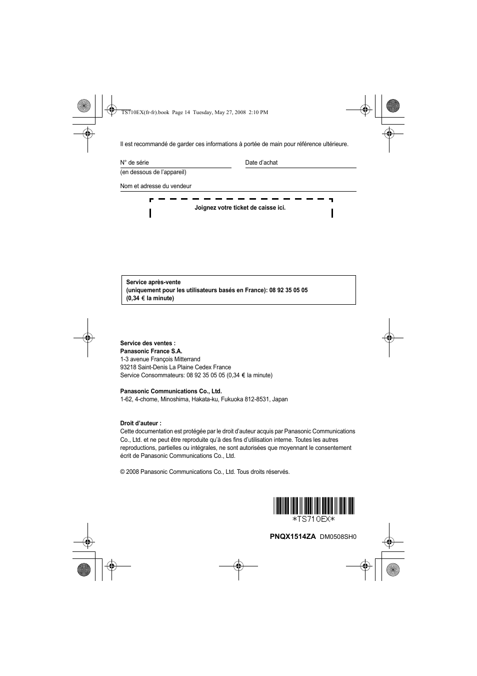 Panasonic KXTS710EX User Manual | Page 56 / 56