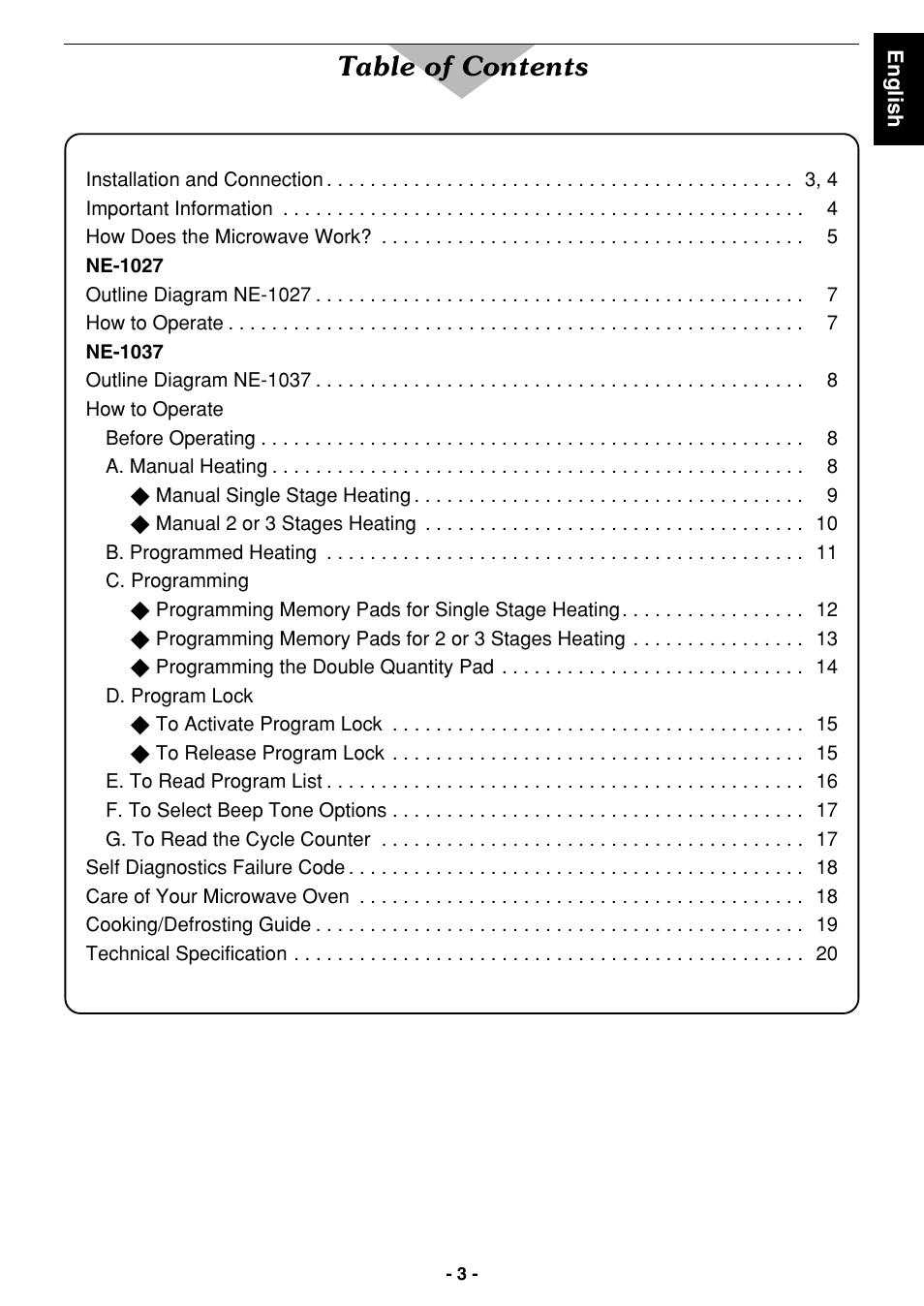 Panasonic NE1027 User Manual | Page 3 / 116