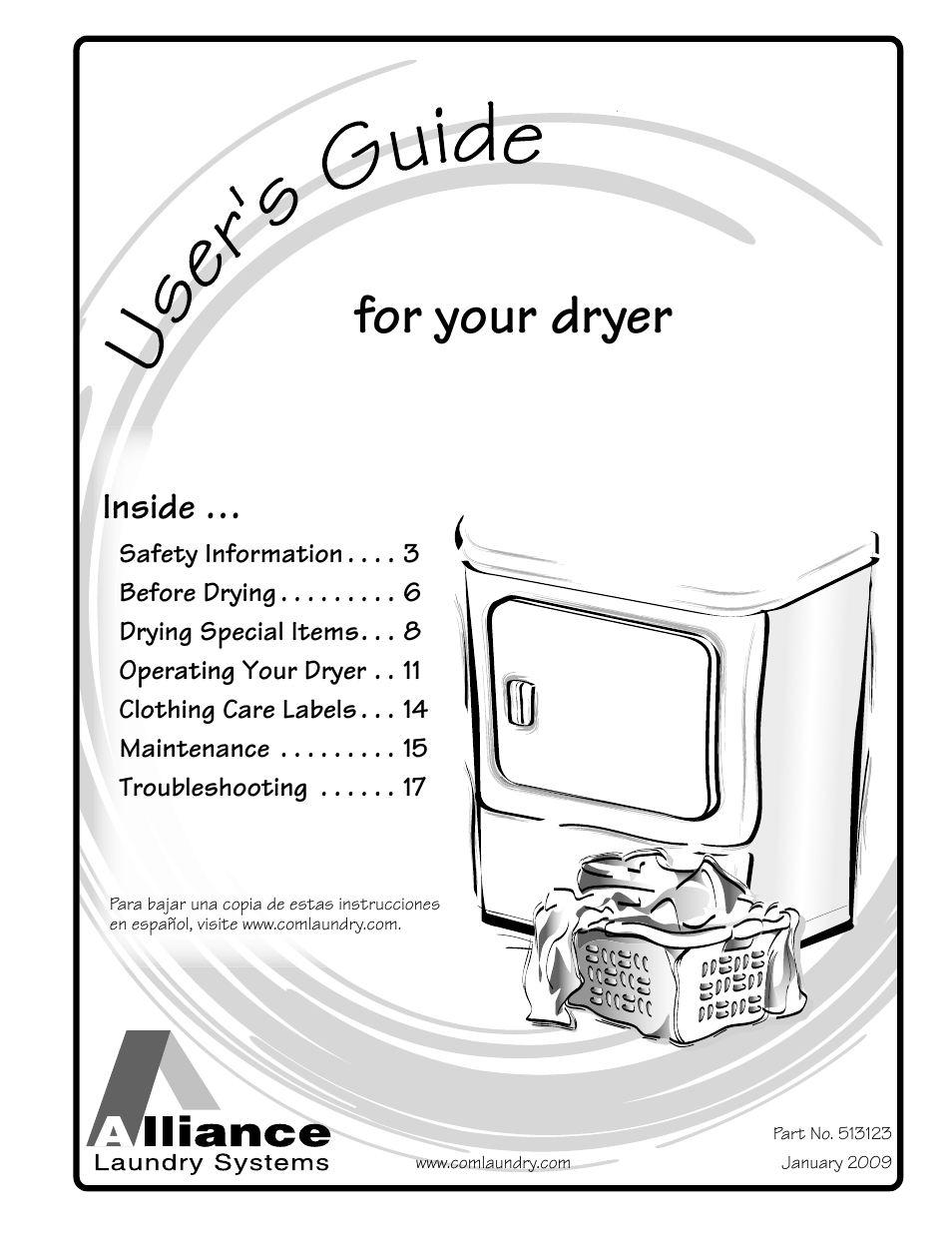 Alliance Laundry Systems TLW2032N User Manual | 18 pages
