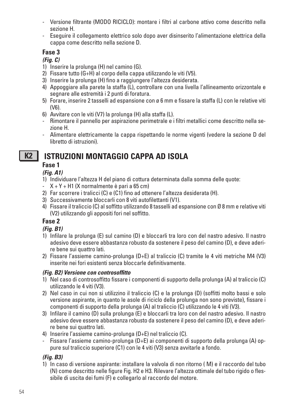 K2 istruzioni montaggio cappa ad isola | Panasonic KHB90FBW1 User Manual | Page 56 / 92