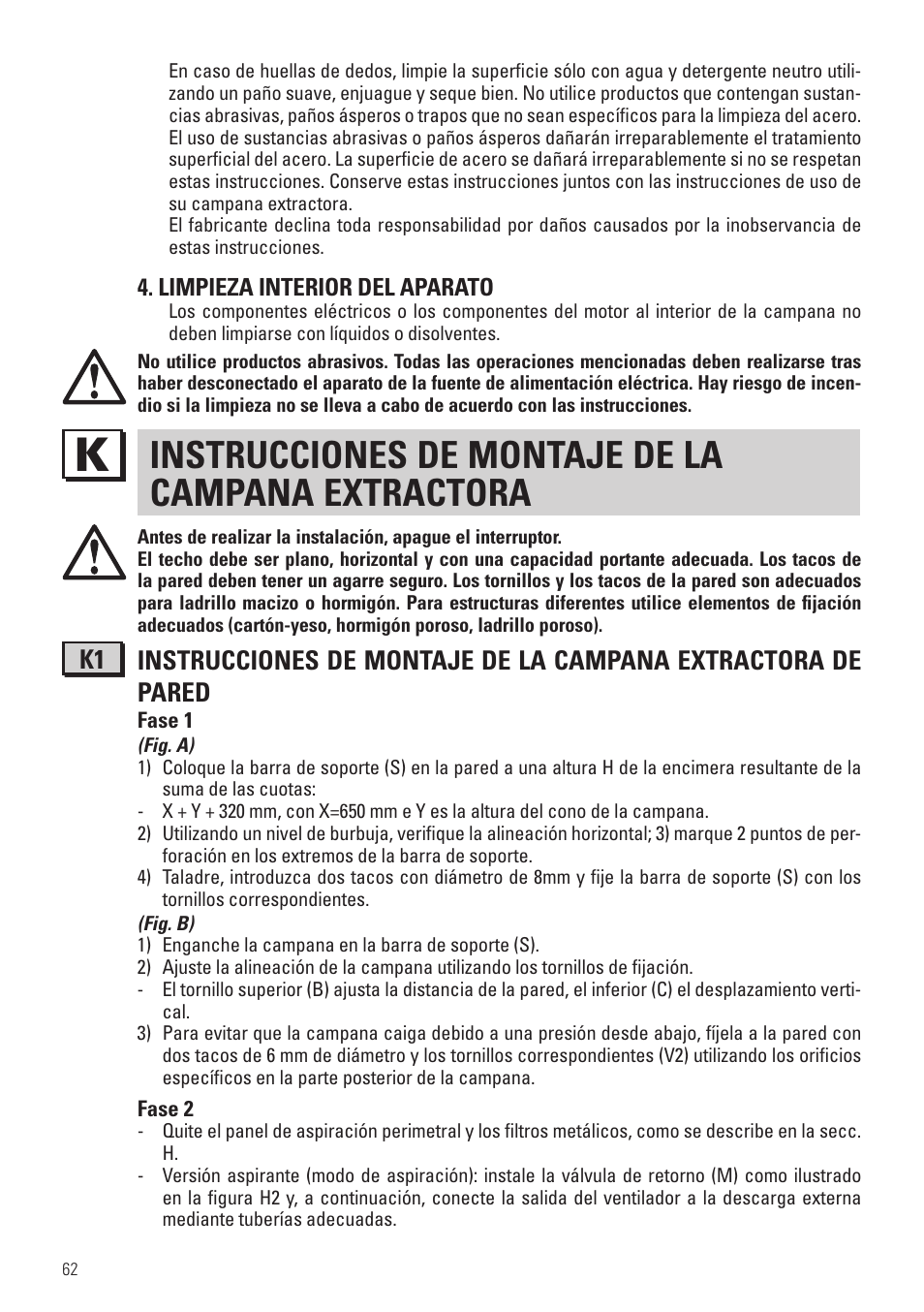 Instrucciones de montaje de la campana extractora | Panasonic KHB90FBW1 User Manual | Page 64 / 92
