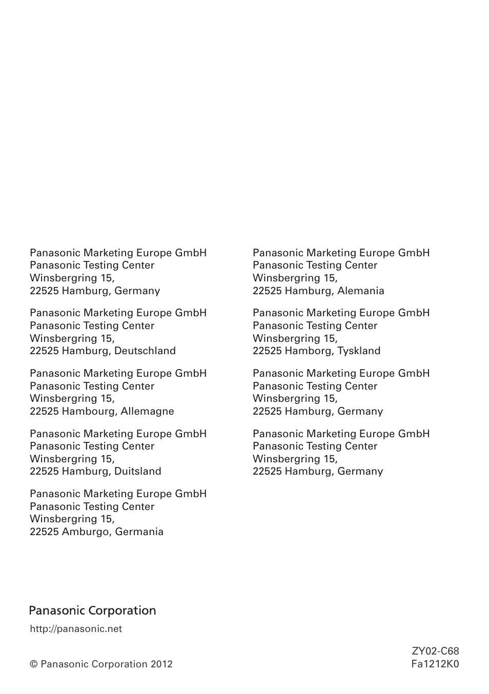 Panasonic KHB90FBW1 User Manual | Page 92 / 92