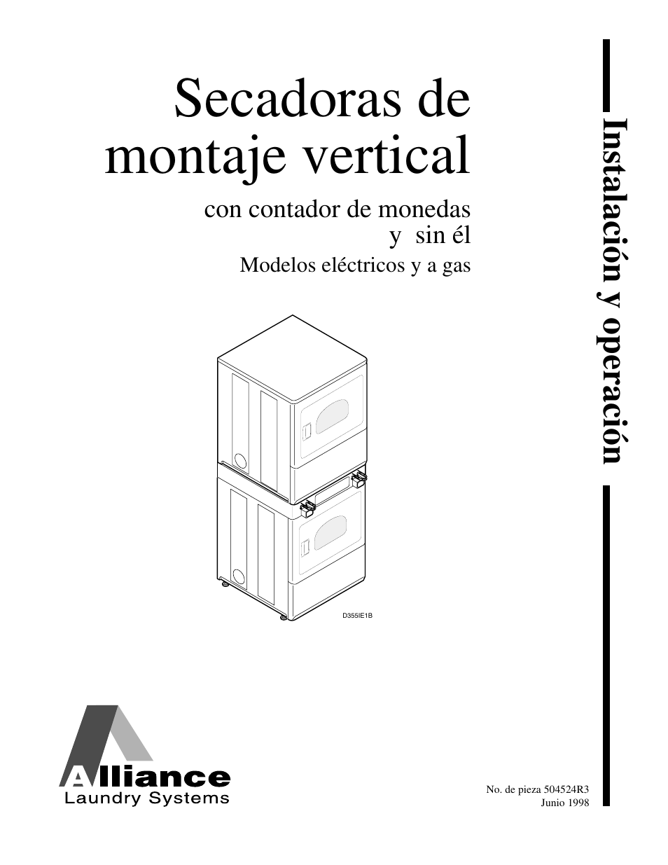 Secadoras de montaje vertical | Alliance Laundry Systems D355IE1B User Manual | Page 43 / 88