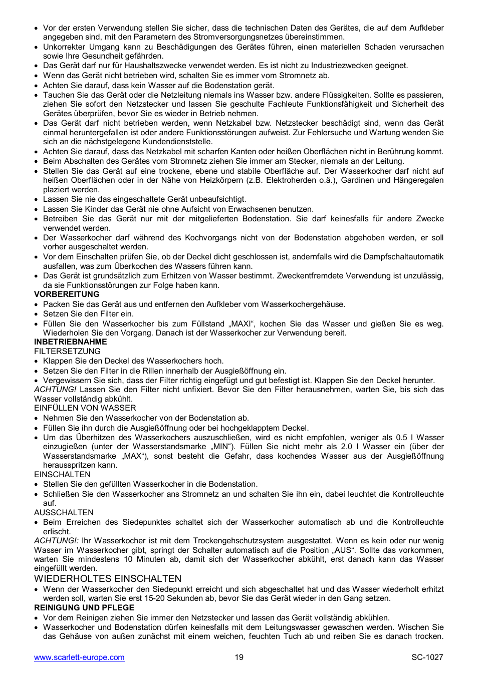 Scarlett SC-1027 User Manual | Page 19 / 20