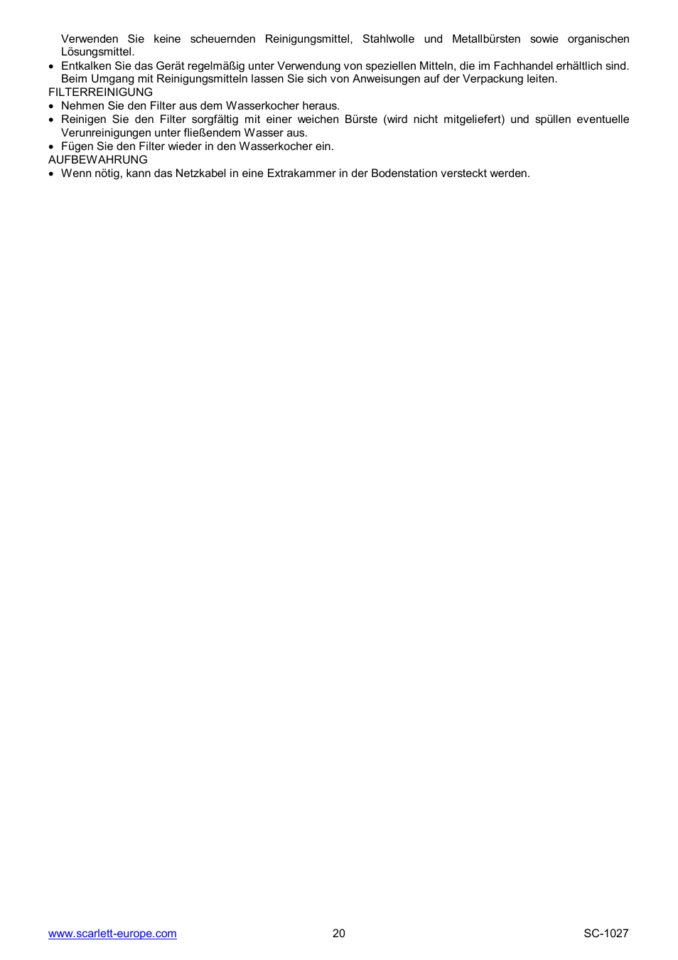Scarlett SC-1027 User Manual | Page 20 / 20