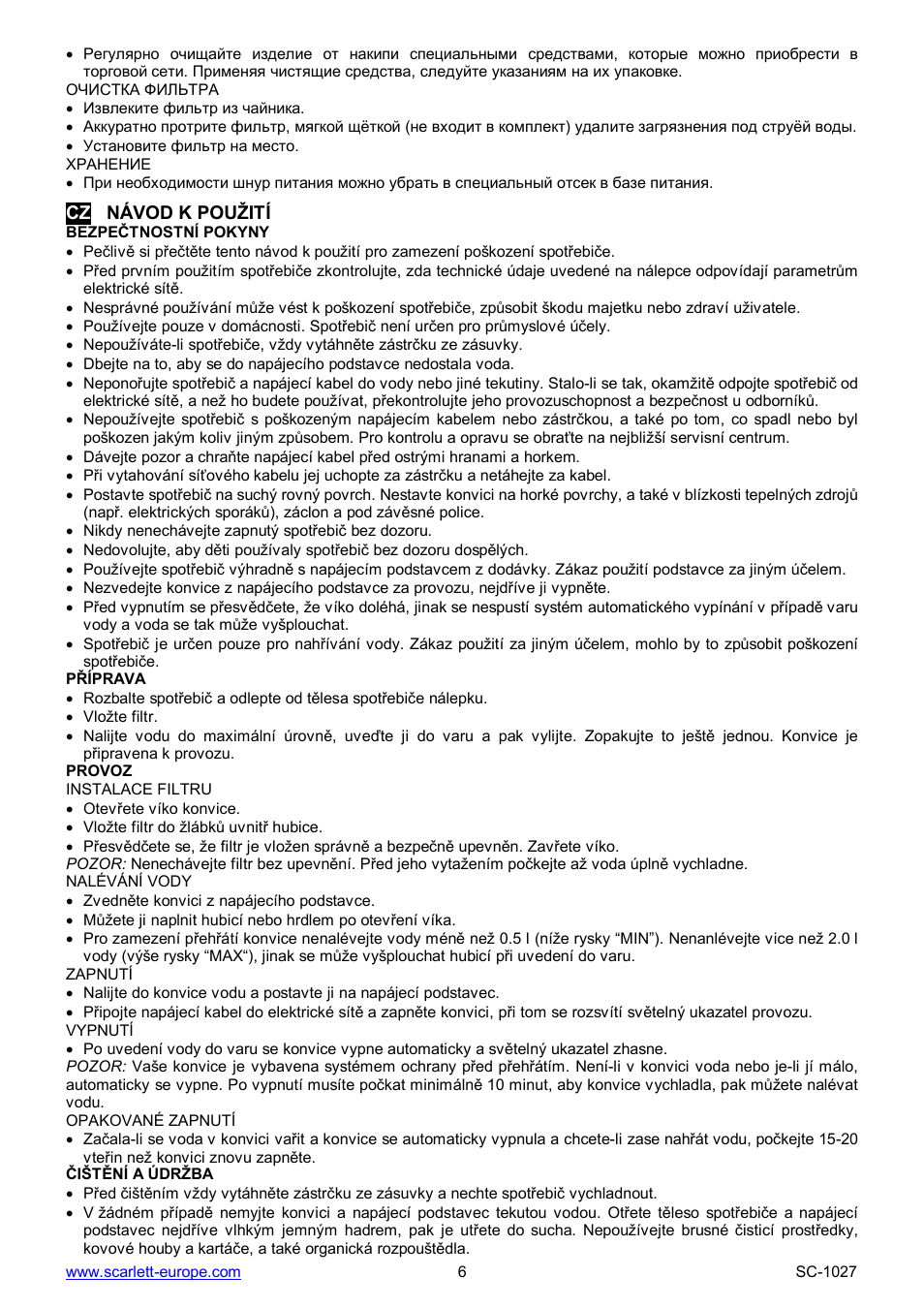 Scarlett SC-1027 User Manual | Page 6 / 20