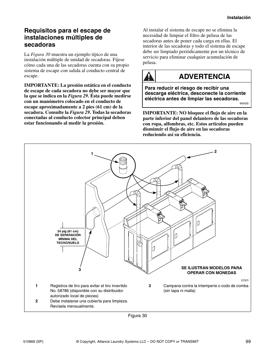 Advertencia | Alliance Laundry Systems D677I User Manual | Page 101 / 122