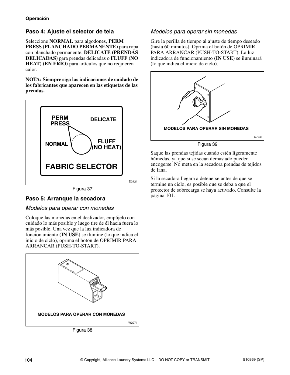 Fabric selector | Alliance Laundry Systems D677I User Manual | Page 106 / 122