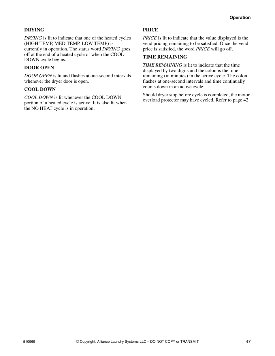Alliance Laundry Systems D677I User Manual | Page 49 / 122