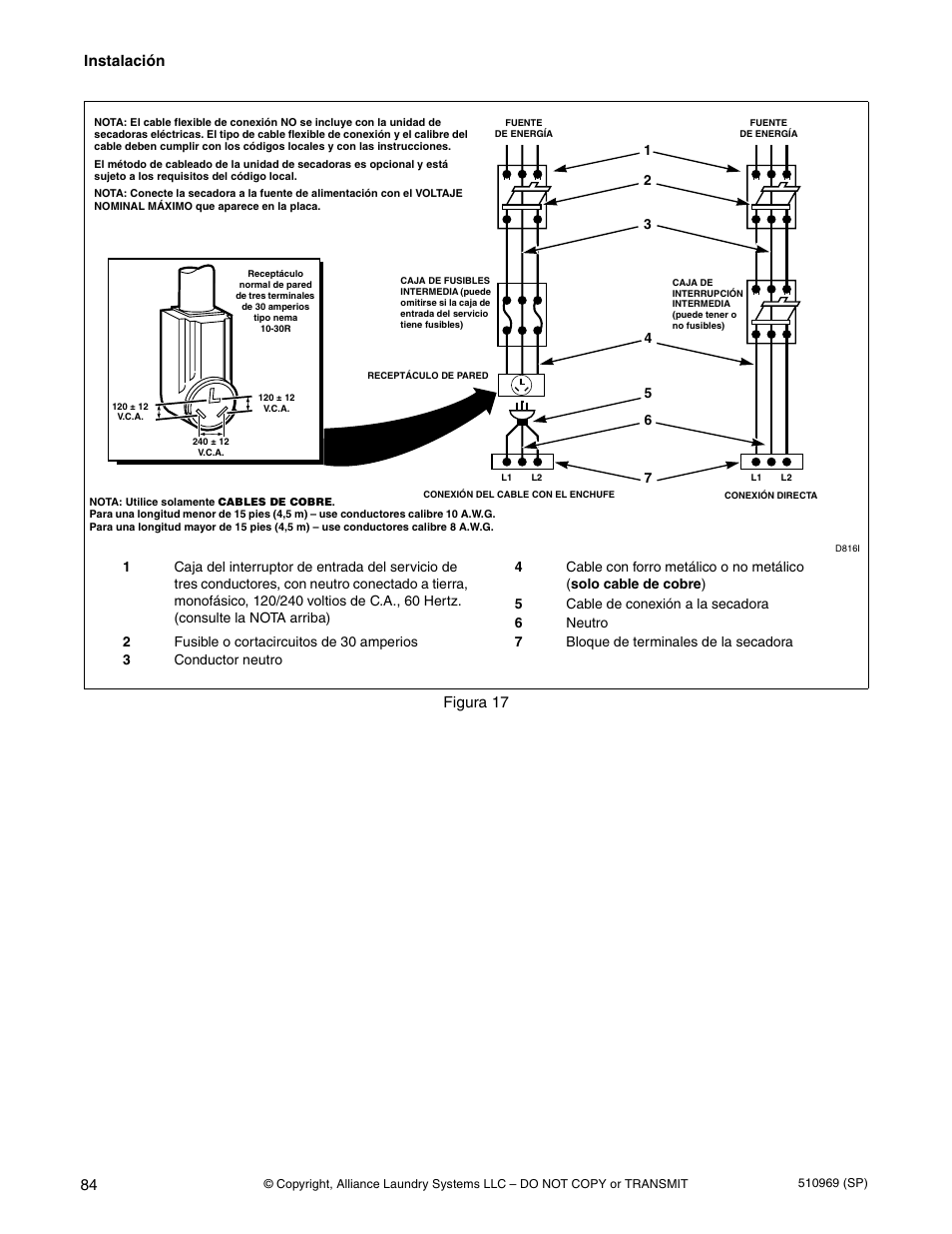 Instalación, 84 figura 17 | Alliance Laundry Systems D677I User Manual | Page 86 / 122
