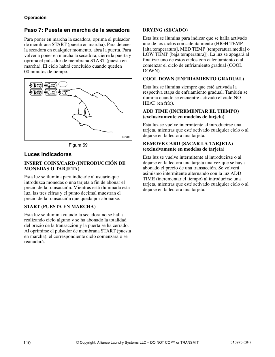 Alliance Laundry Systems Stacked Clothes Dryer User Manual | Page 112 / 118