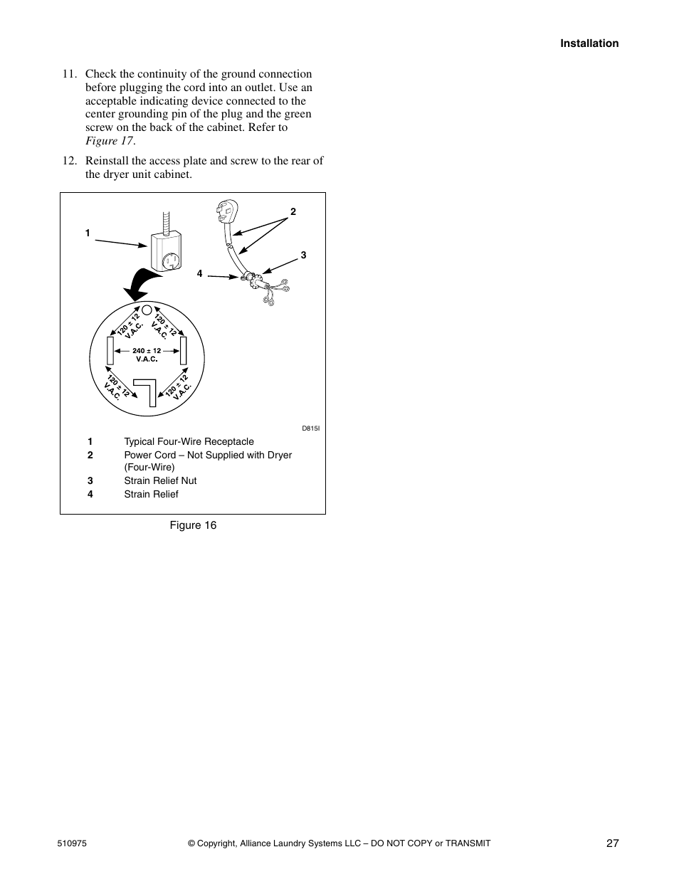 Alliance Laundry Systems Stacked Clothes Dryer User Manual | Page 29 / 118