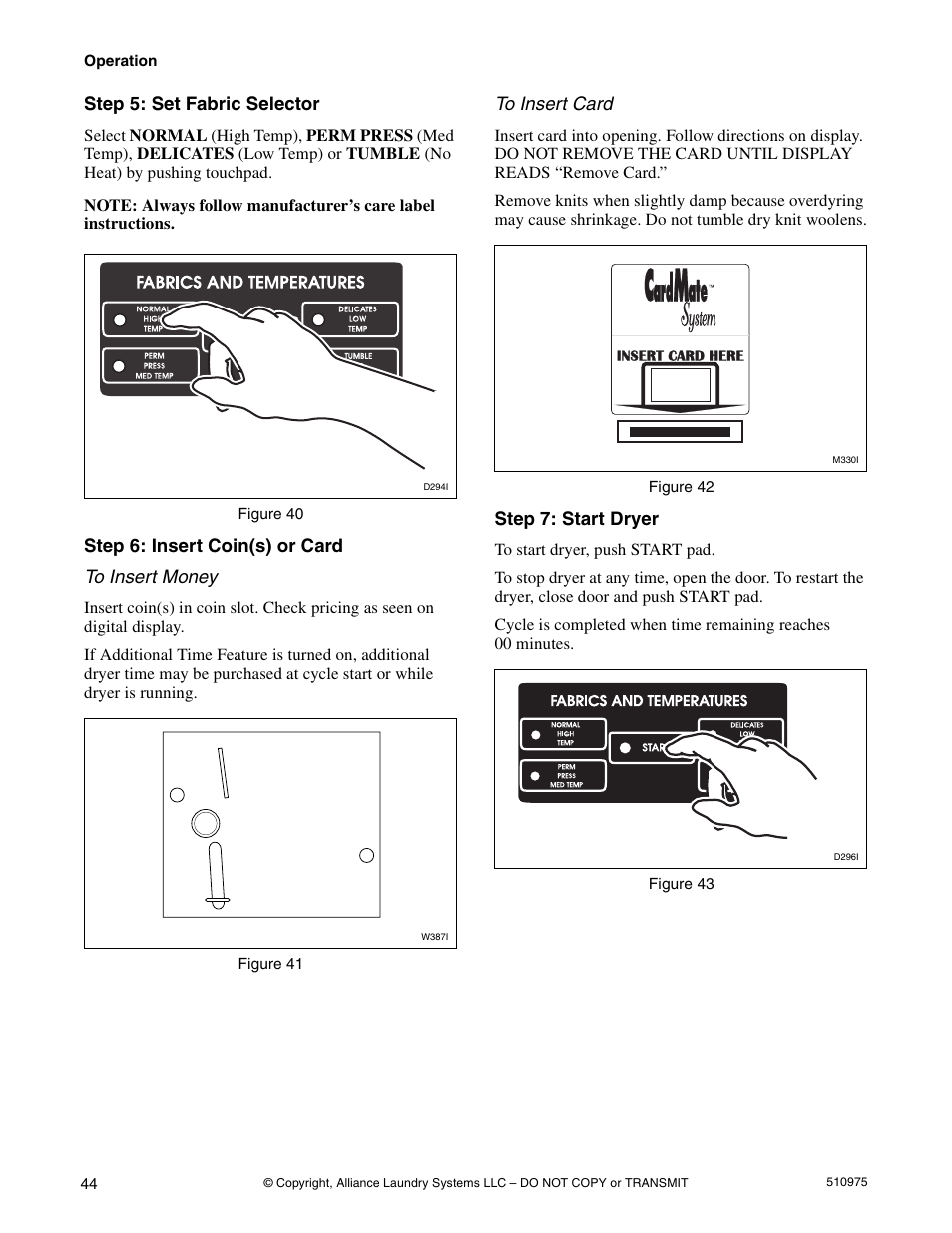 Alliance Laundry Systems Stacked Clothes Dryer User Manual | Page 46 / 118