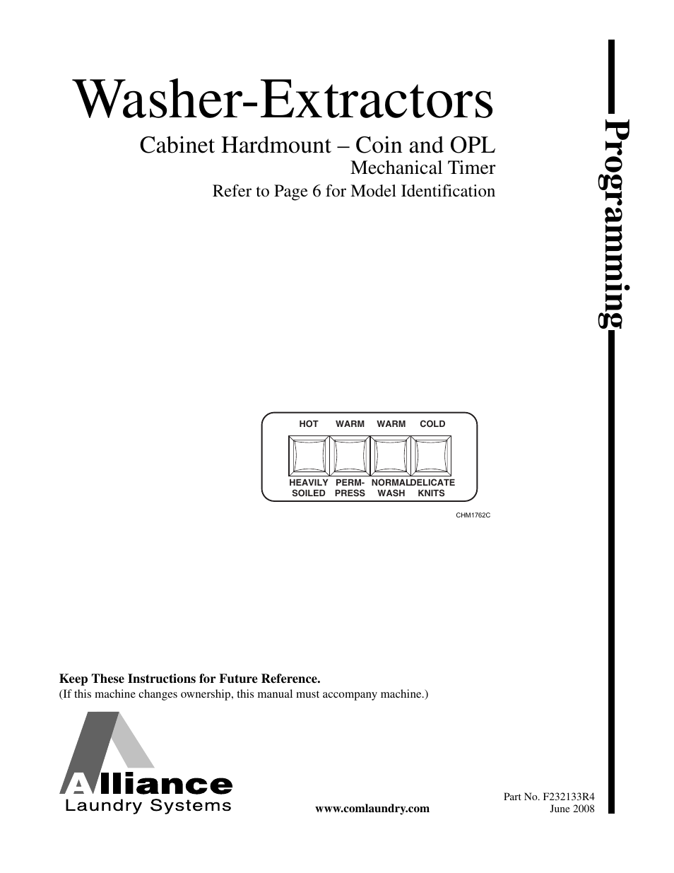 Alliance Laundry Systems Washer User Manual | 20 pages
