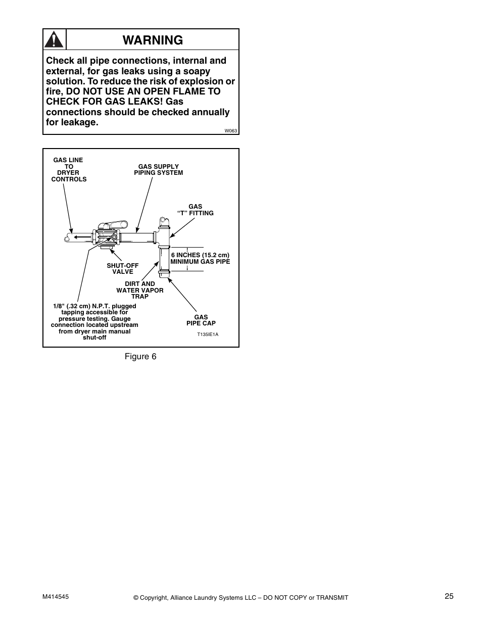 Warning, Figure 6 | Alliance Laundry Systems 105 User Manual | Page 27 / 144