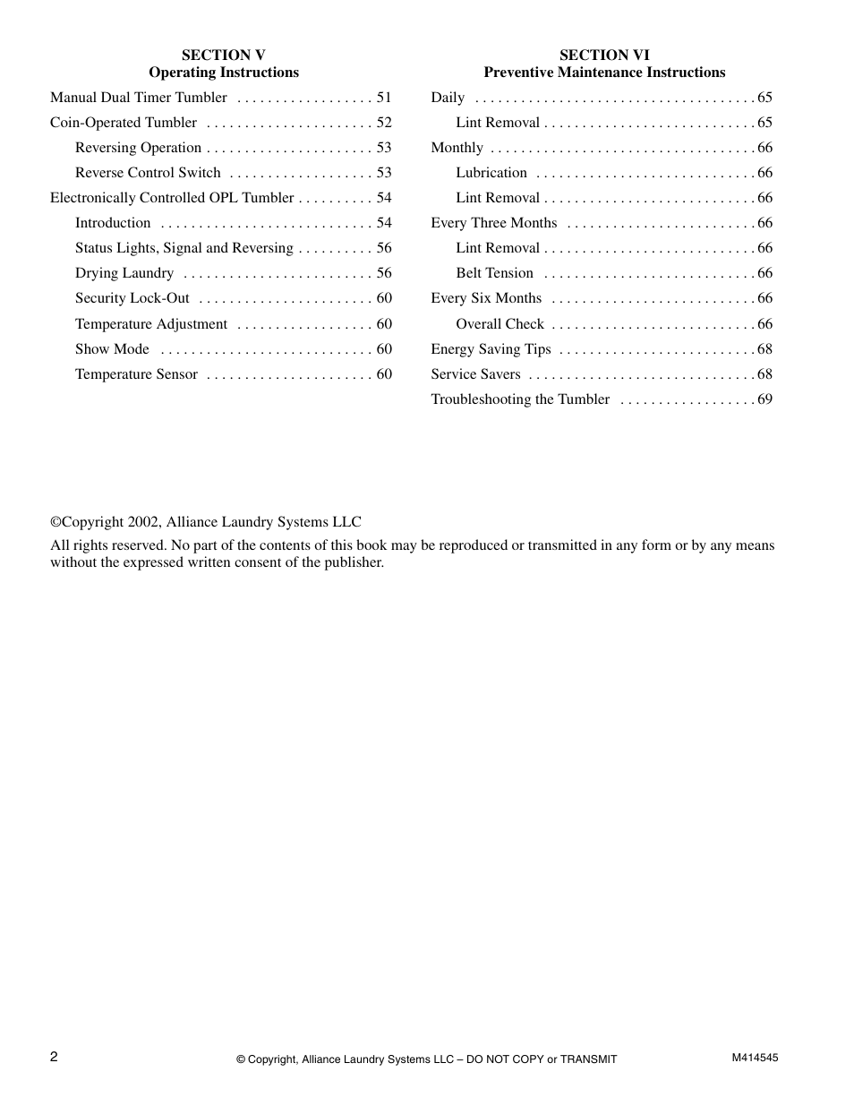 Alliance Laundry Systems 105 User Manual | Page 4 / 144