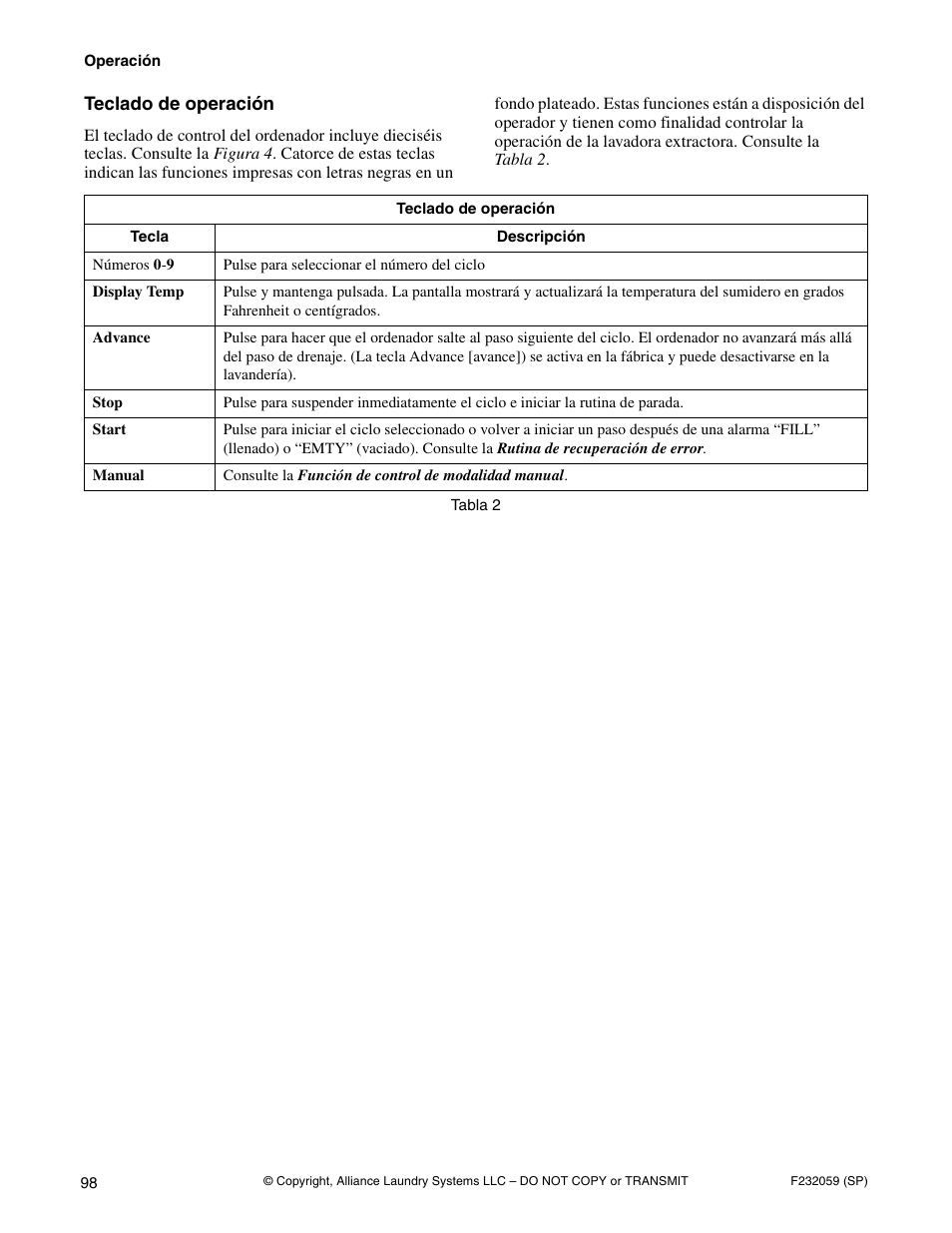 Alliance Laundry Systems UF35PV User Manual | Page 100 / 162