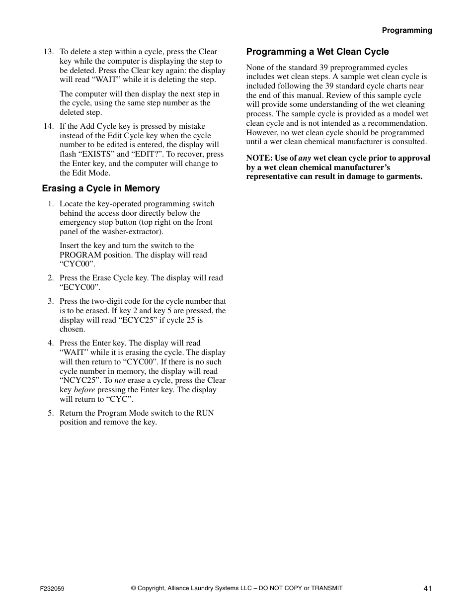 Alliance Laundry Systems UF35PV User Manual | Page 43 / 162