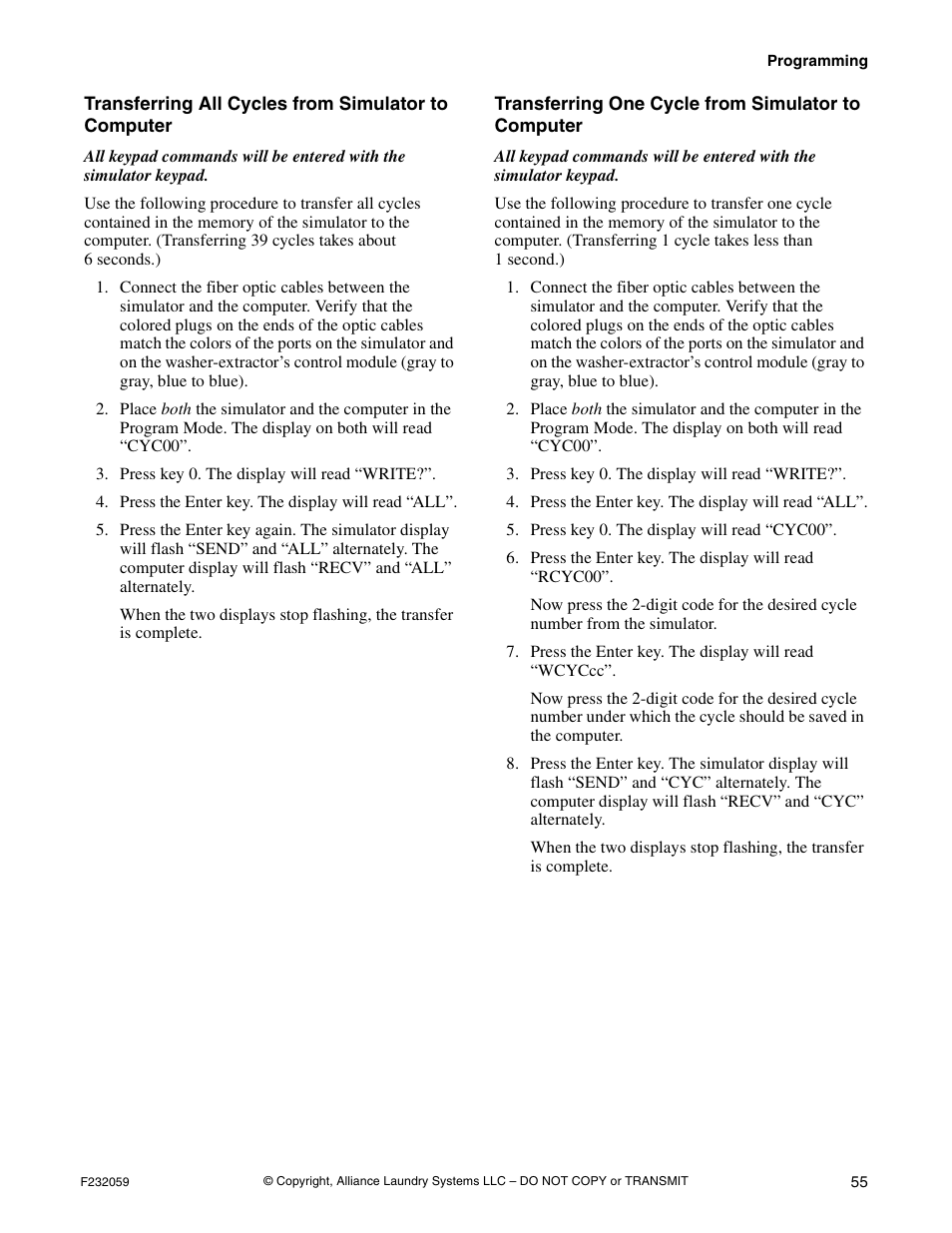 Alliance Laundry Systems UF35PV User Manual | Page 57 / 162