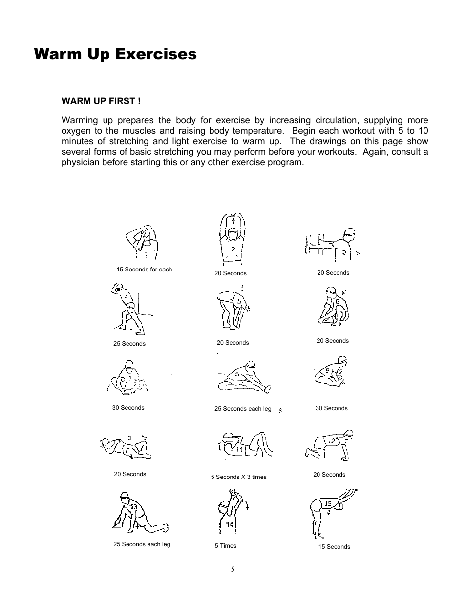 Warm up exercises | Alliance Laundry Systems 815 User Manual | Page 5 / 21