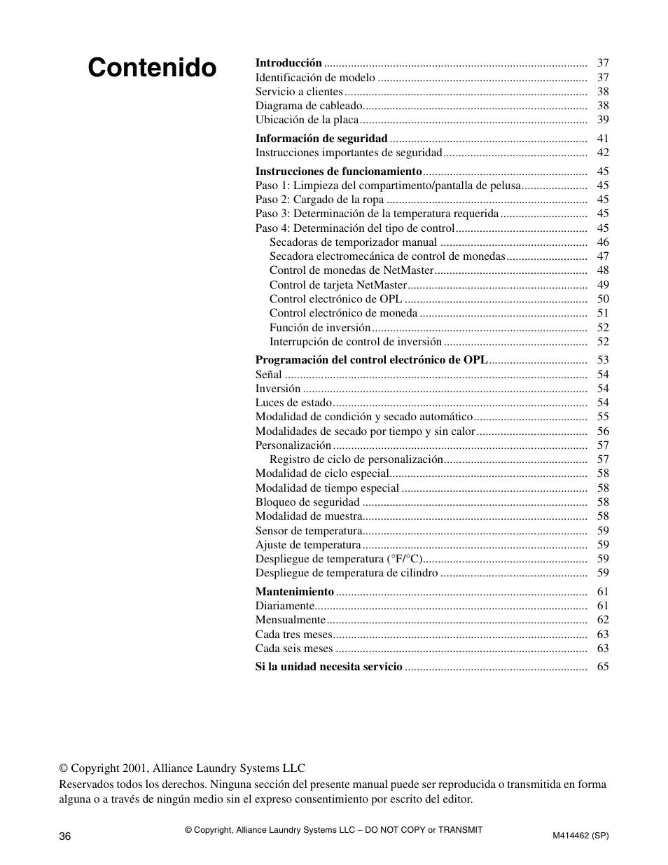 Alliance Laundry Systems T453I User Manual | Page 38 / 68
