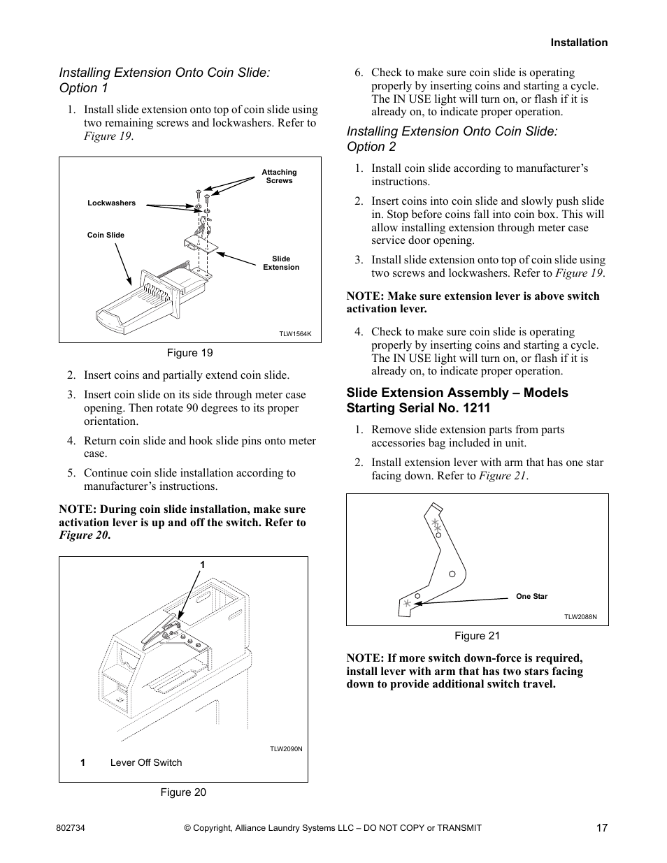 Alliance Laundry Systems FRONTLOAD WASHERS FLW1526C User Manual | Page 19 / 40