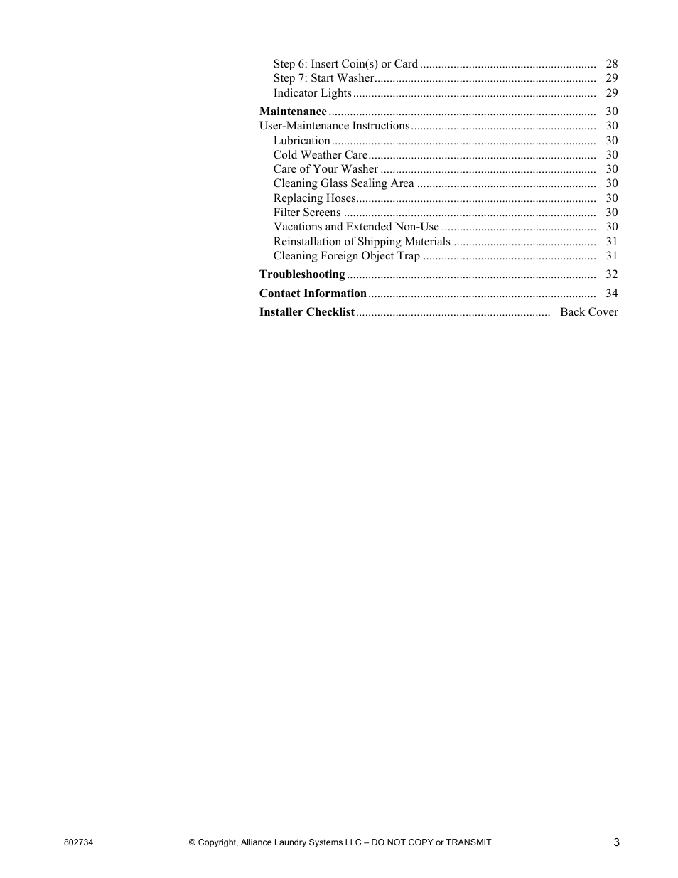 Alliance Laundry Systems FRONTLOAD WASHERS FLW1526C User Manual | Page 5 / 40