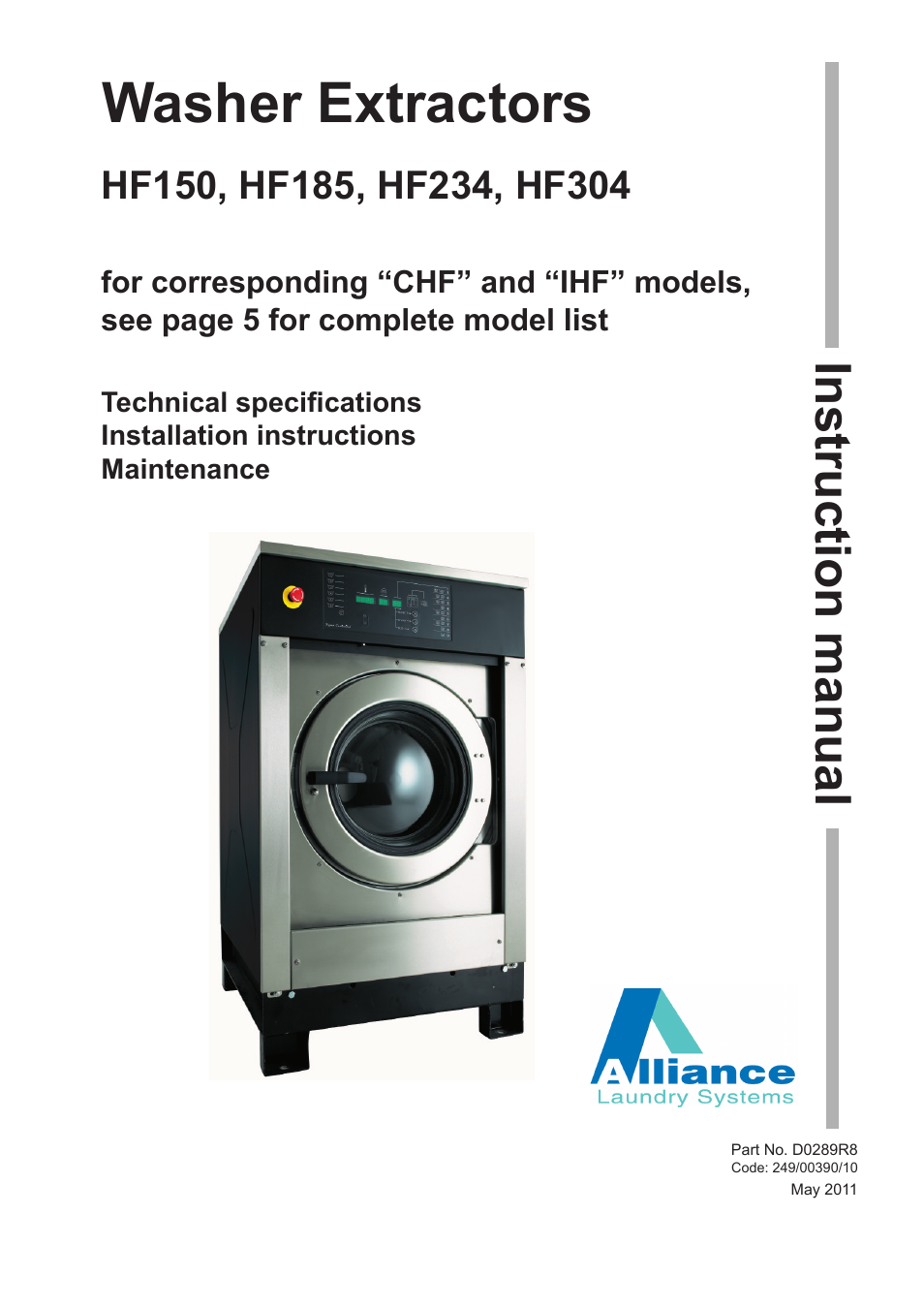 Alliance Laundry Systems HF150 User Manual | 46 pages