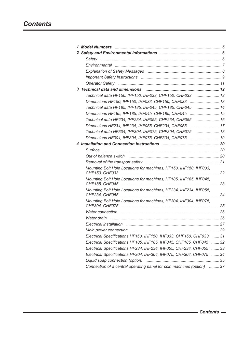 Alliance Laundry Systems HF150 User Manual | Page 3 / 46