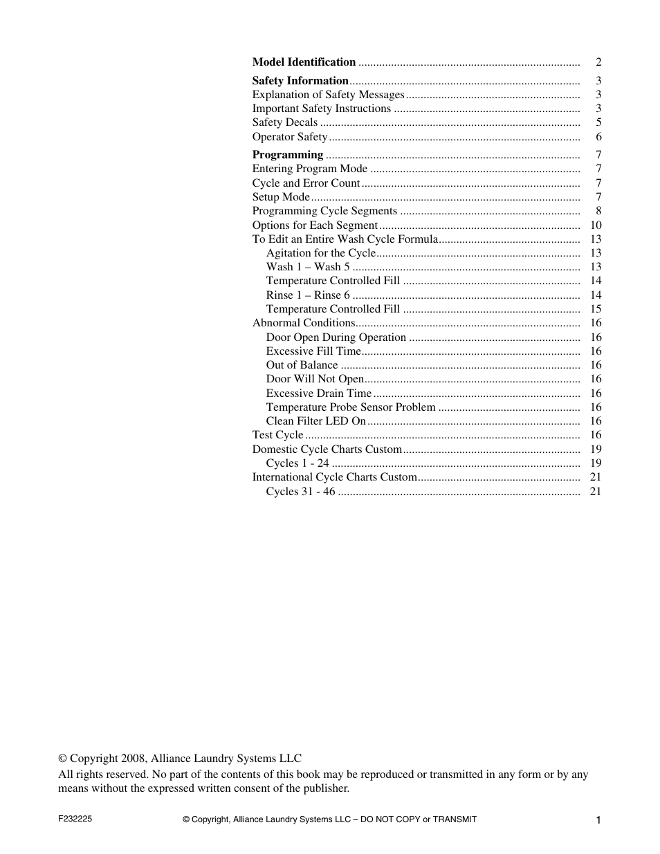 Alliance Laundry Systems CHM1766C User Manual | Page 3 / 24
