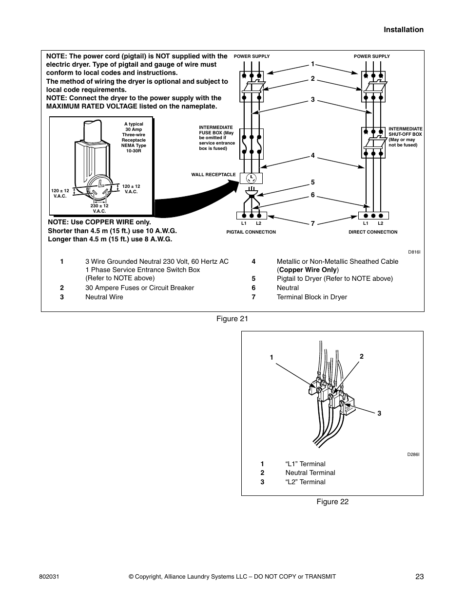 Earthing instructions | Alliance Laundry Systems SWD444C User Manual | Page 25 / 48
