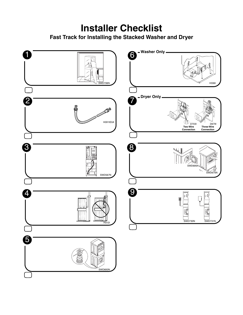 Installer checklist | Alliance Laundry Systems SWD444C User Manual | Page 48 / 48