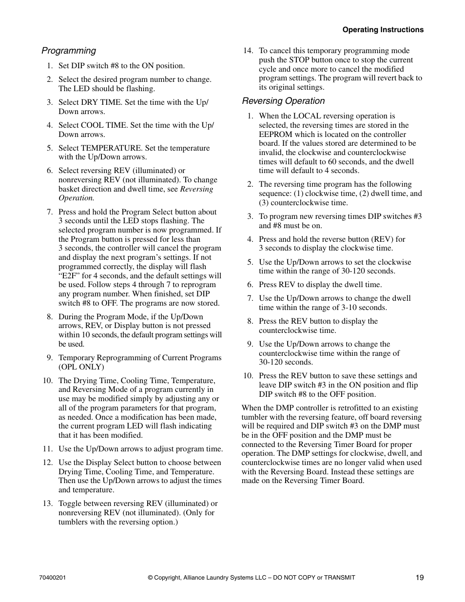 Alliance Laundry Systems 25 User Manual | Page 21 / 28