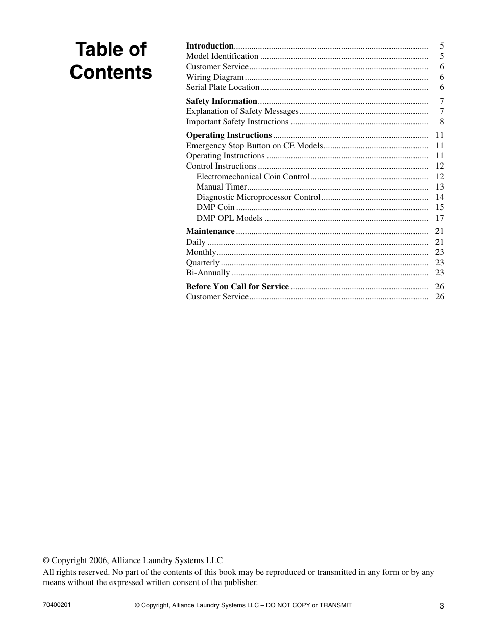 Alliance Laundry Systems 25 User Manual | Page 5 / 28
