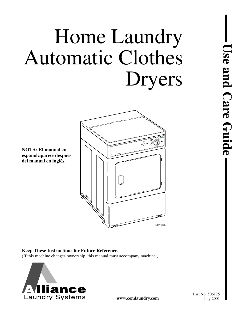 Alliance Laundry Systems DRY683C User Manual | 42 pages