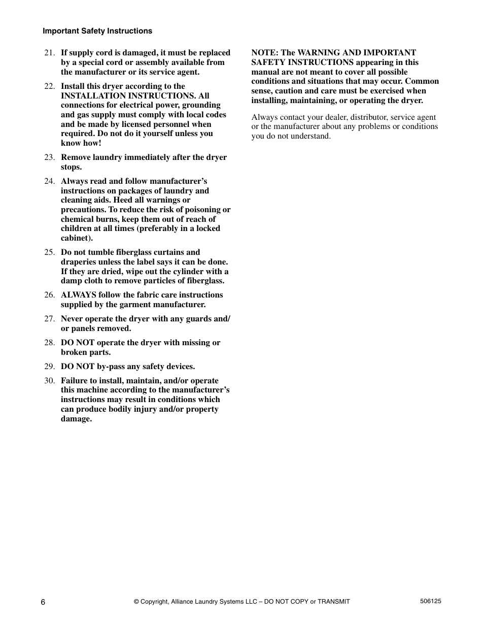 Alliance Laundry Systems DRY683C User Manual | Page 8 / 42