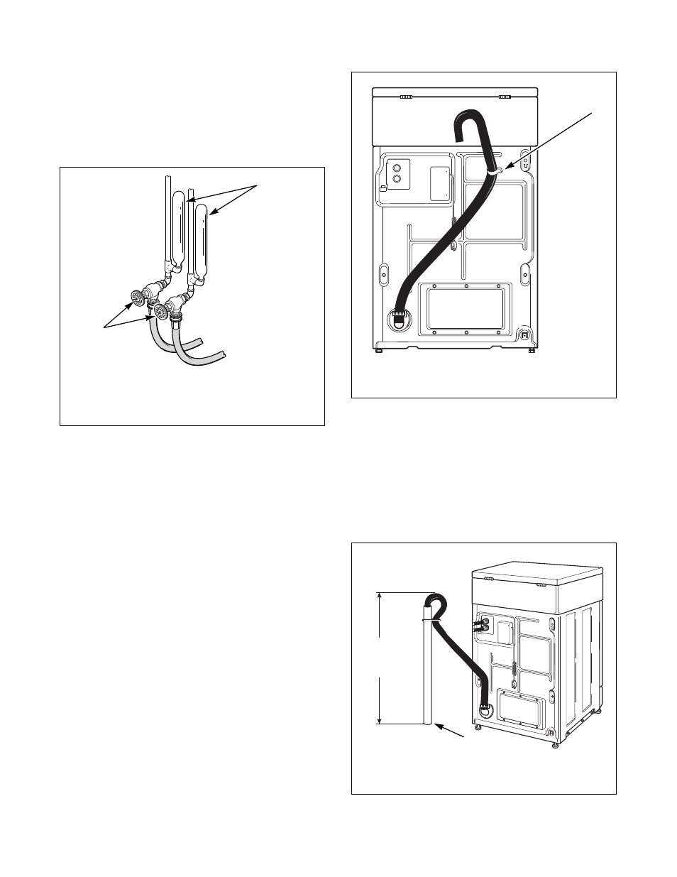 Step 3: connect drain hose to drain receptacle, Risers, Standpipe installation | Alliance Laundry Systems FLW1527C User Manual | Page 11 / 26