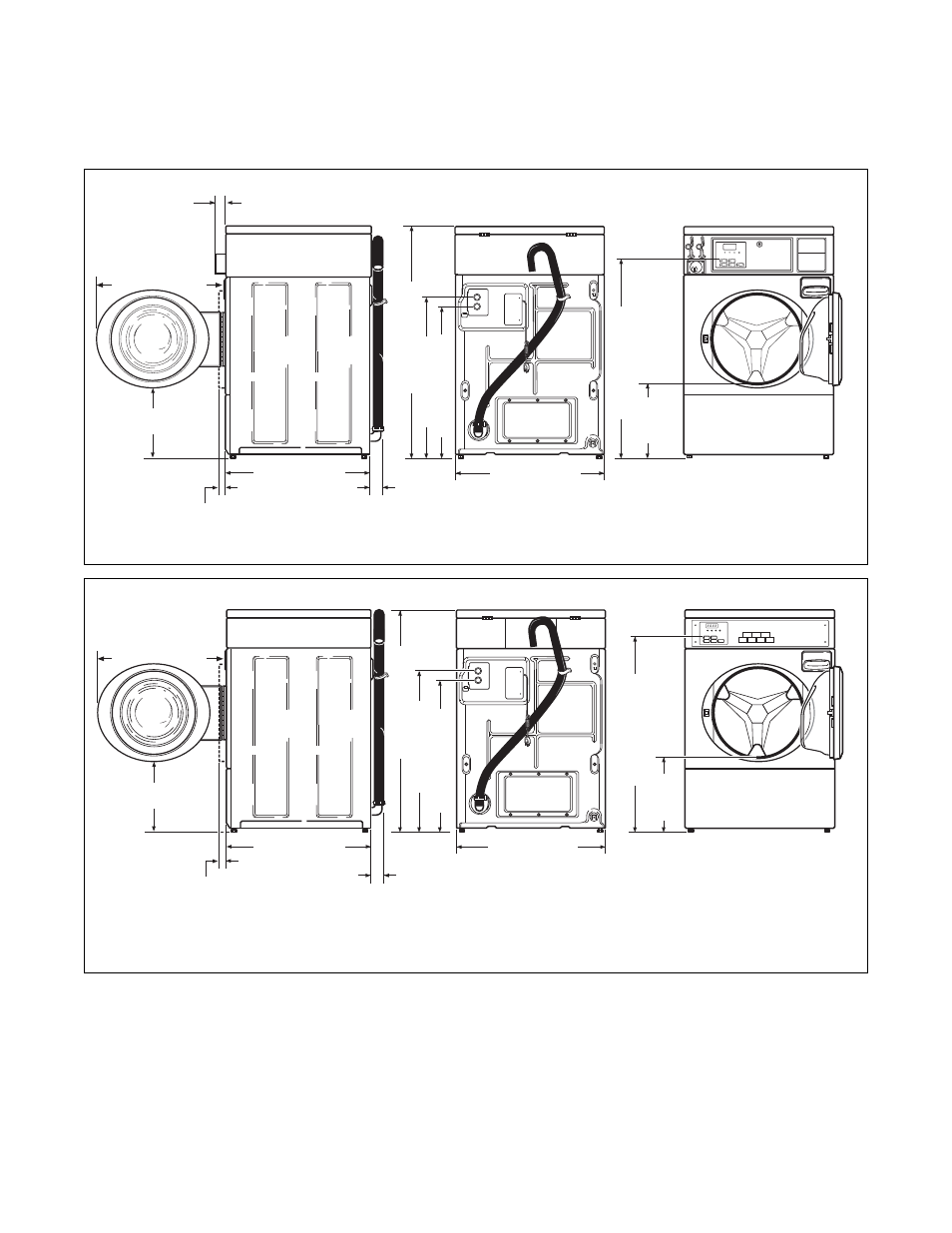 Installation, Dimensions and specifications, Coin models | Central pay models | Alliance Laundry Systems FLW1527C User Manual | Page 7 / 26